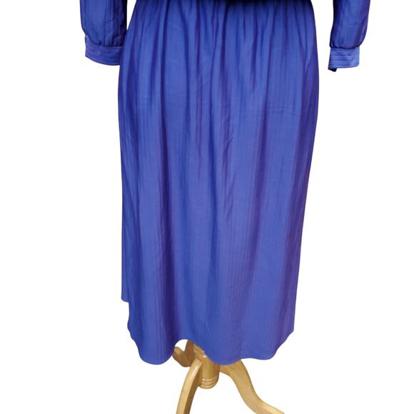 Vintage New Division Blue Red Stripe Belted Shirt Dress Day Dress Size 9 / 10 - Picture 8 of 16